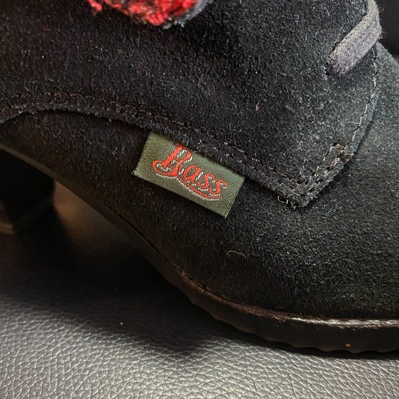 G.H Bass Cuffed Heeled Ankle Boots/Booties Black Red Buffalo Print Size 7 1/2 - Picture 8 of 16